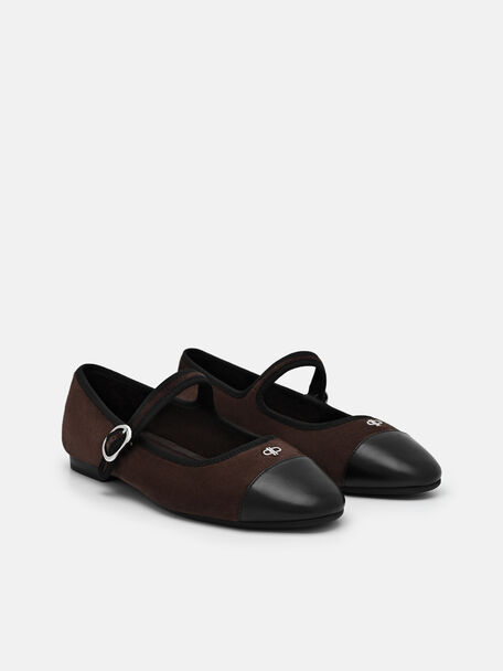 Sepatu Flat Balerina Suede Alina, , hi-res