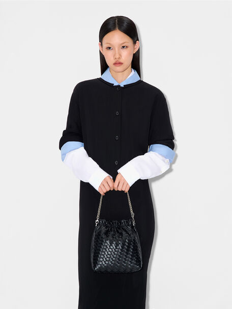 PEDRO Icon Leather Heel Sandals, Black