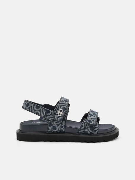 PEDRO Icon Fabric Slingback Sandals, Navy, hi-res