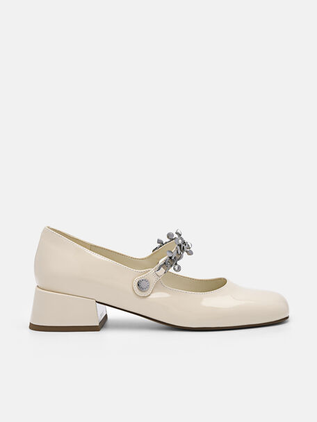 Cami Leather Mary Janes, Beige, hi-res