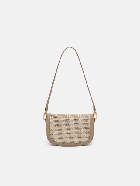 Duet Raffia Shoulder Bag, , hi-res