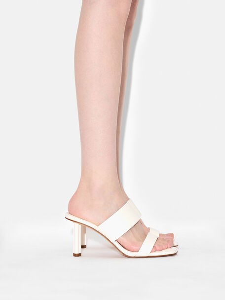 PEDRO Icon Leather Heel Sandals, Black