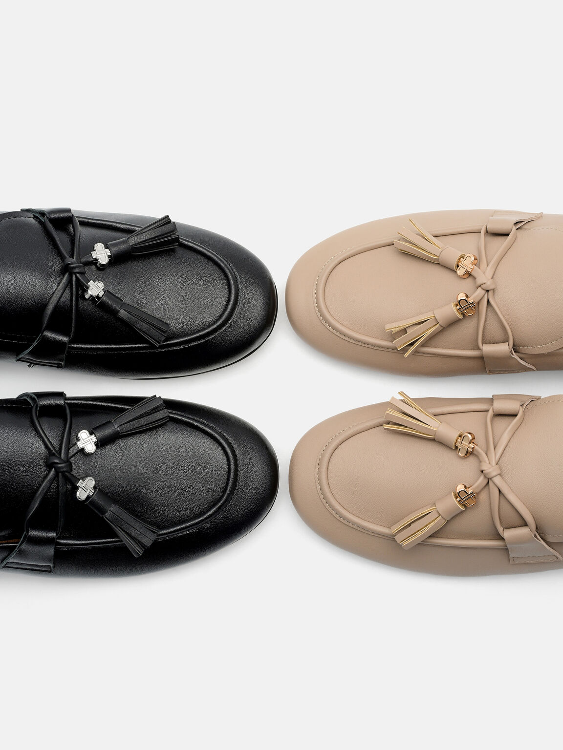 Leather Tassel Loafers, , hi-res