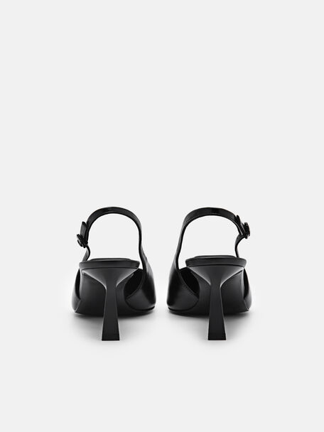 PEDRO Icon Leather Heel Sandals, Black