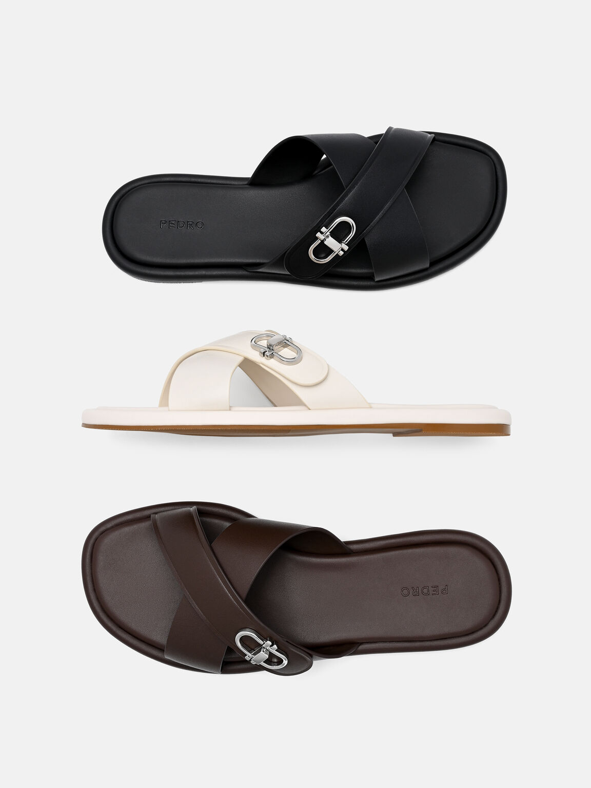 Sienna Leather Cross Sandals, , hi-res