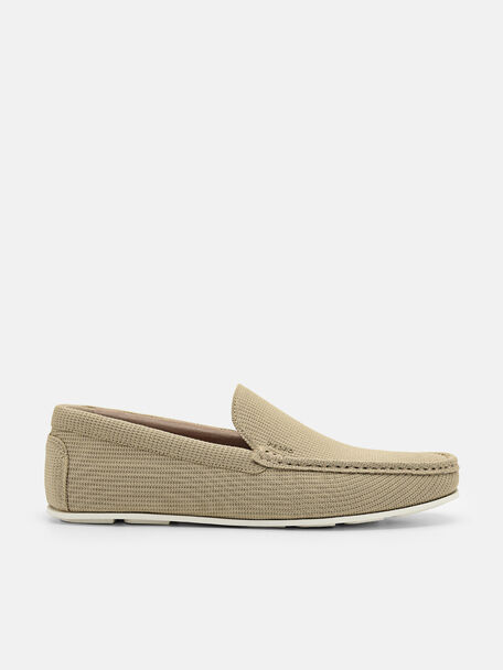 Knitted Fabric Loafers, Sand, hi-res