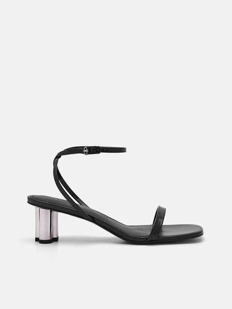PEDRO Icon Leather Heel Sandals, Black, hi-res