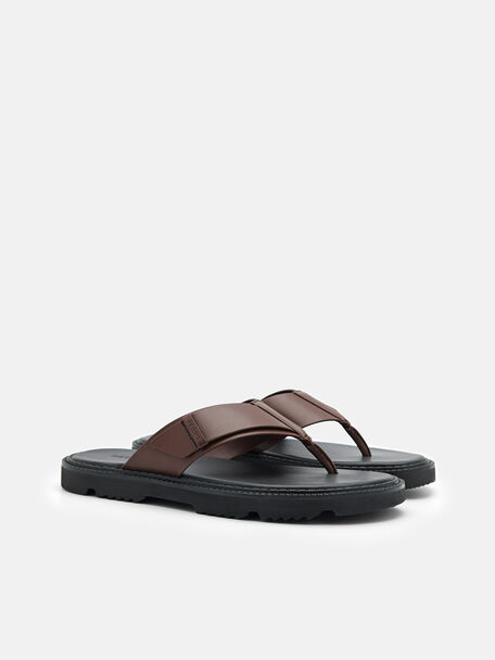 PEDRO Icon Leather Heel Sandals, Black
