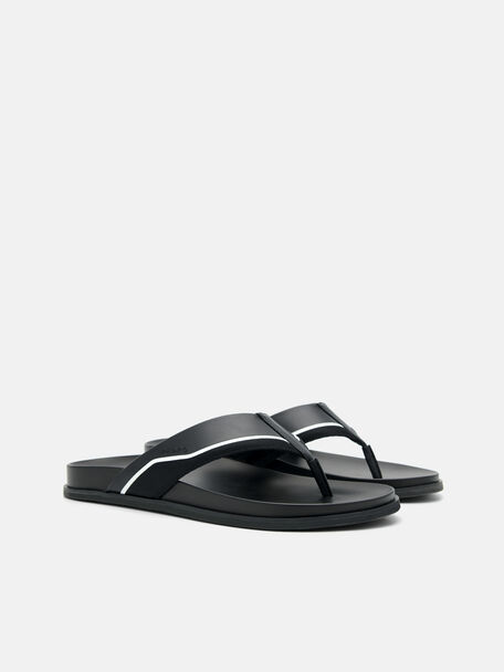 PEDRO Icon Leather Heel Sandals, Black