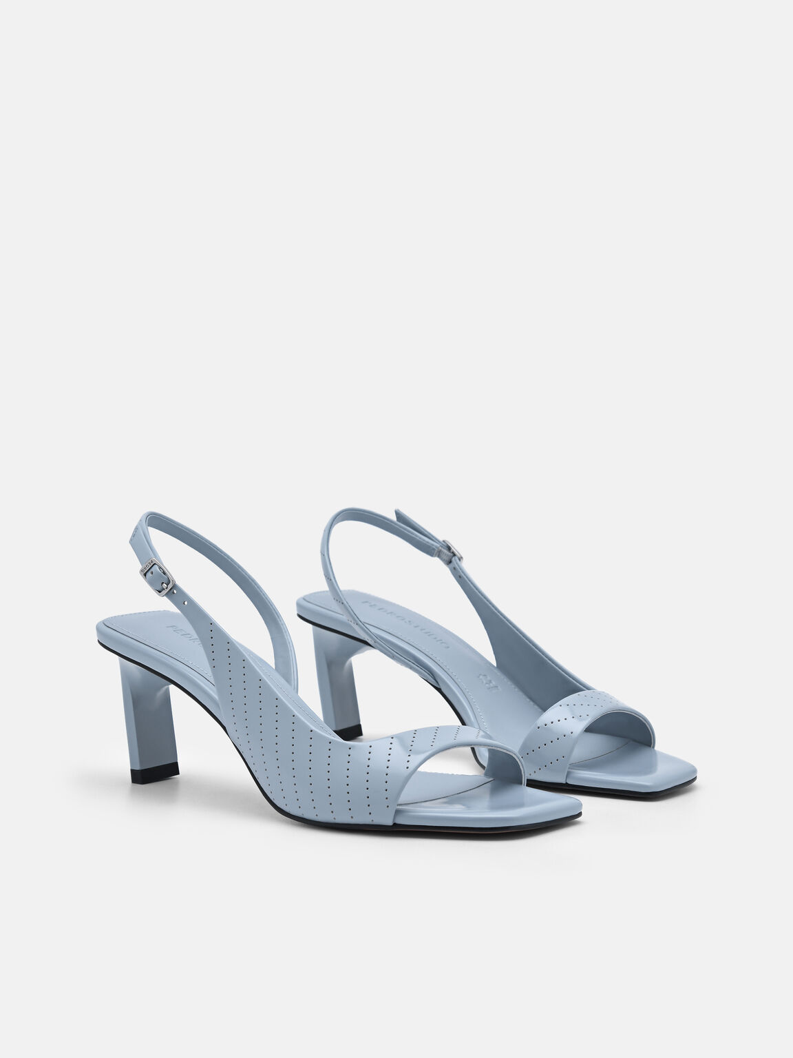PEDRO Studio Simone Perforated Leather Heel Sandals, 