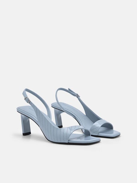 PEDRO Icon Leather Heel Sandals, Black