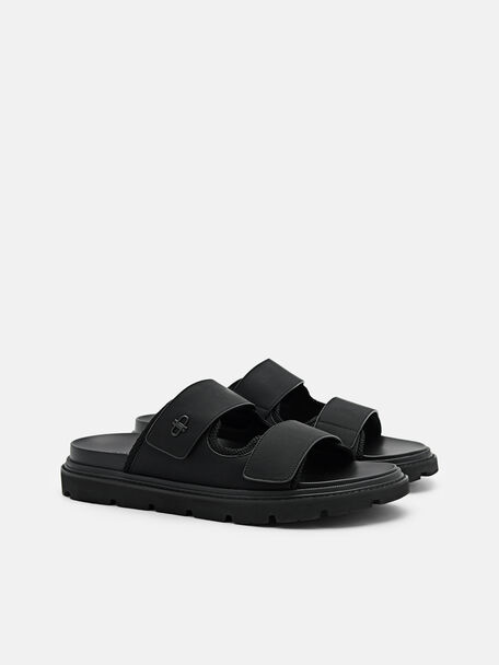 PEDRO Icon Leather Heel Sandals, Black