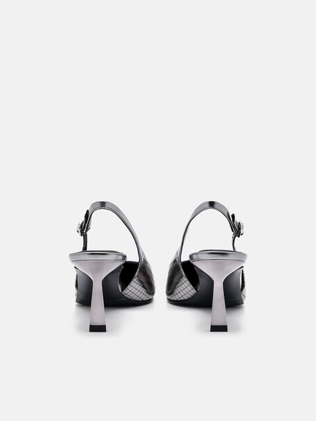 PEDRO Icon Leather Heel Sandals, Black