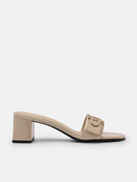 PEDRO Icon Leather Heel Sandals, Sand, hi-res