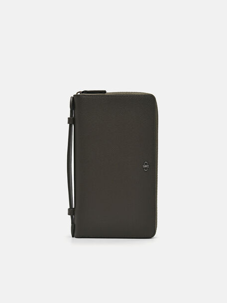 PEDRO Icon Leather Travel Organiser, Military Green, hi-res