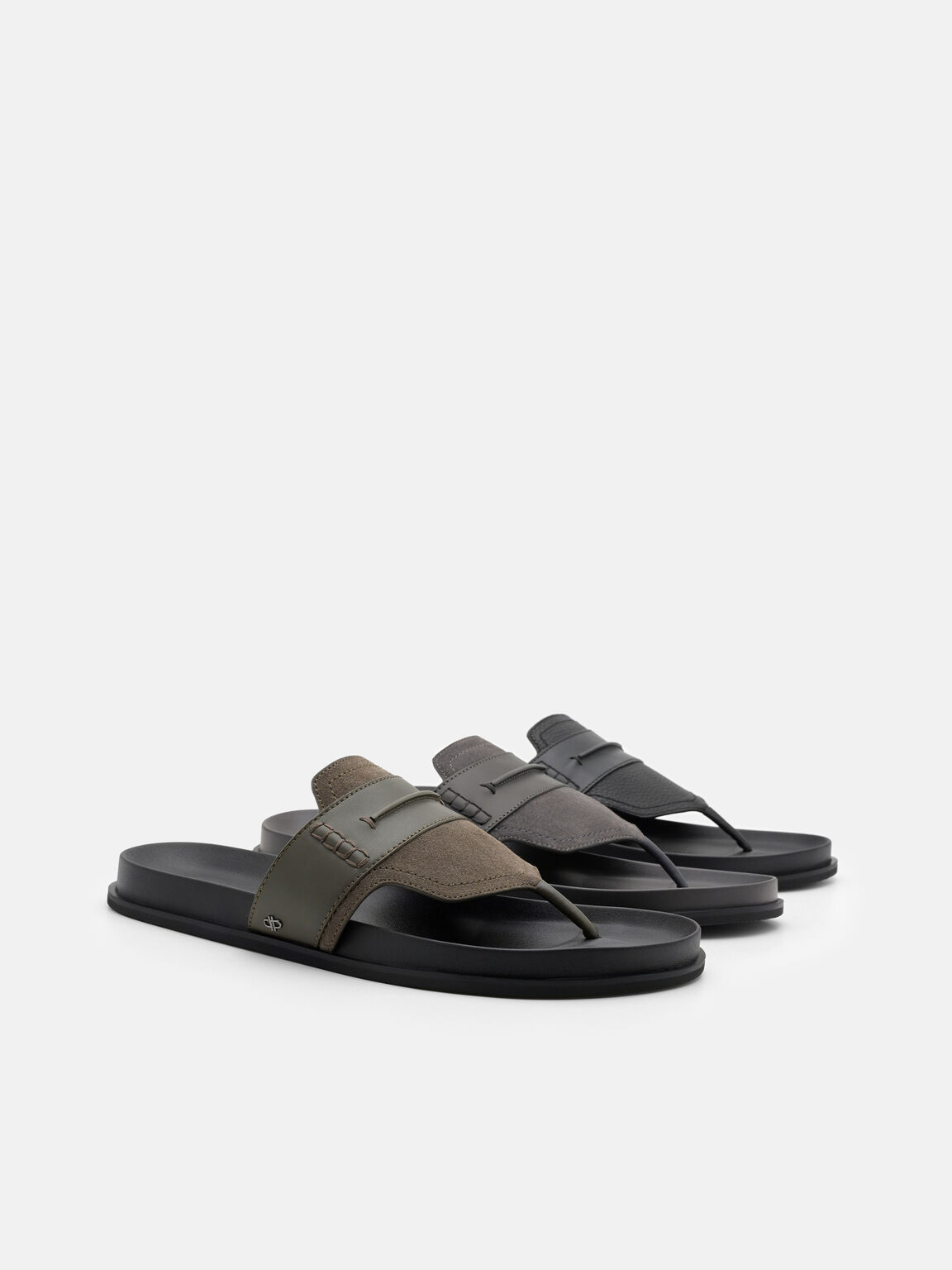 Suede Penny Thong Sandals, 