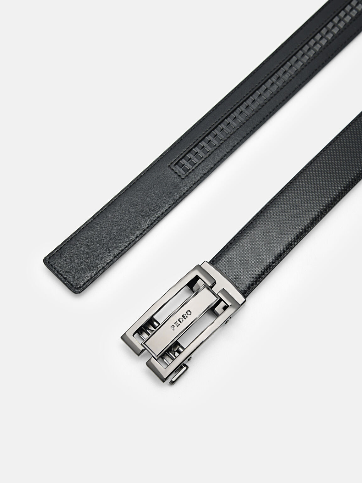 Sabuk Otomatis Kulit Emboss, , hi-res