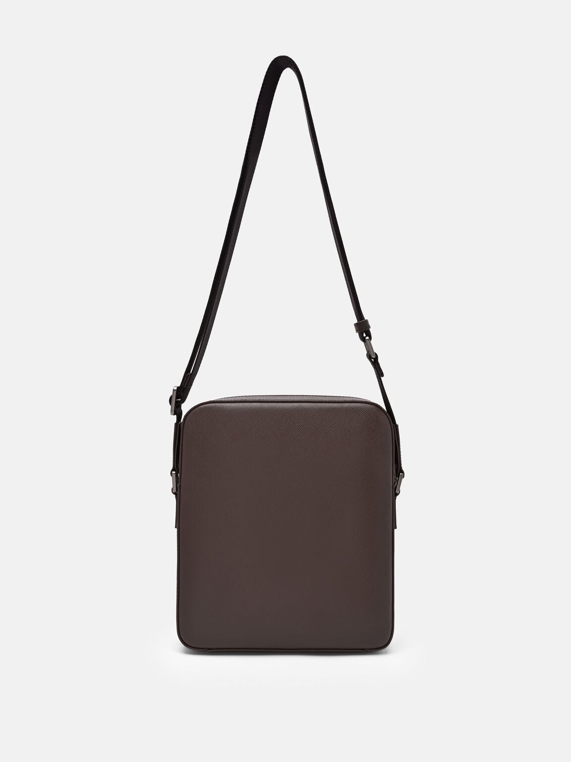 Boxy Saffiano Leather Crossbody Bag, , hi-res