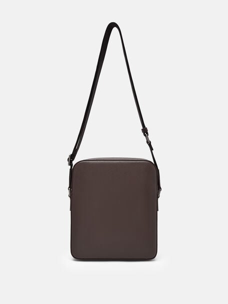Boxy Saffiano Leather Crossbody Bag, , hi-res