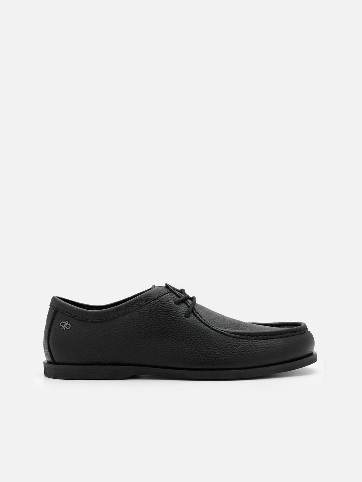 Tumbled Leather Moc-Toe Derby Shoes, , hi-res