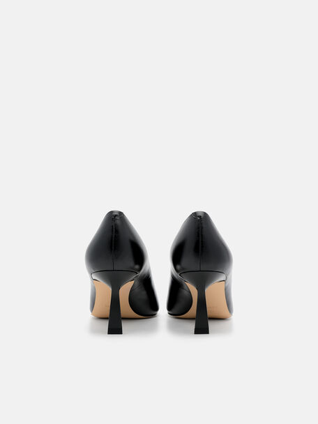 PEDRO Icon Leather Heel Sandals, Black