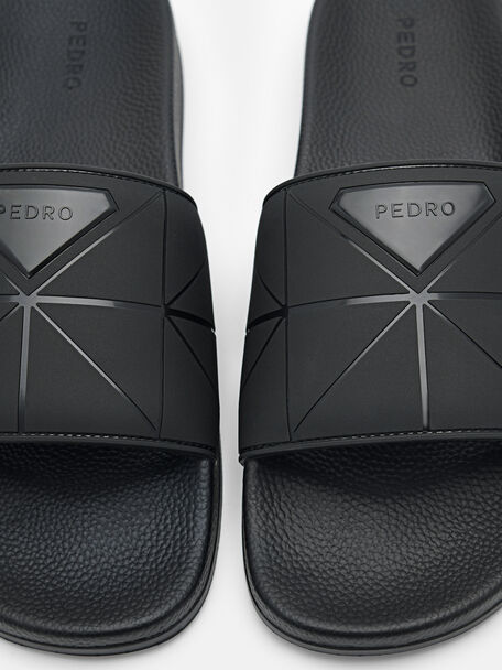 PEDRO Icon Leather Heel Sandals, Black