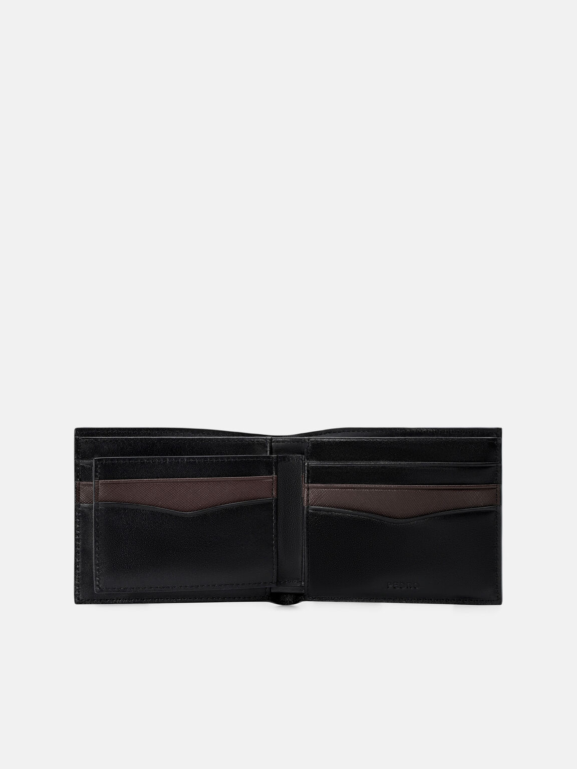 Dompet Lipat Dua Kulit Saffiano dengan Sisipan, 