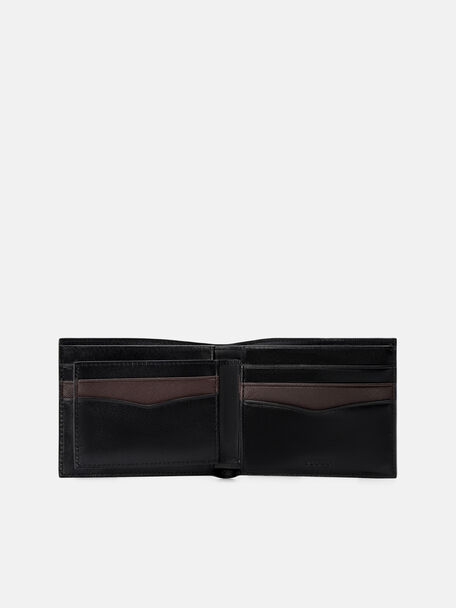 Dompet Lipat Dua Kulit Saffiano dengan Sisipan, 