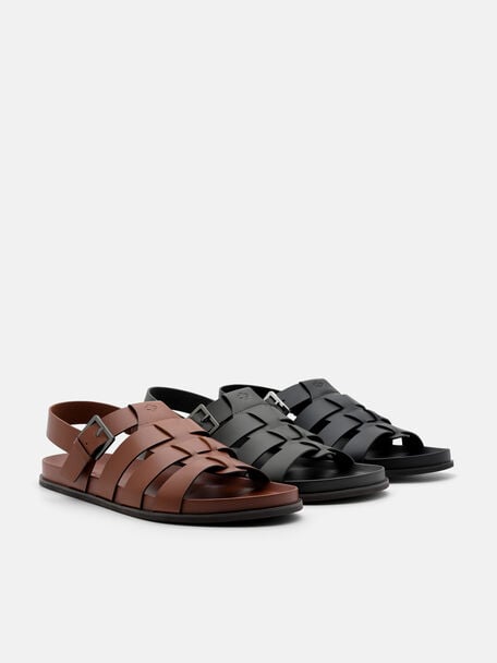 Sandal Kulit Caged Backstrap, , hi-res