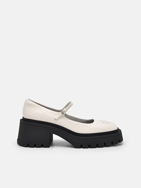 PEDRO Icon Leather Platform Loafers, Chalk, hi-res