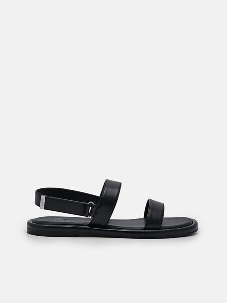 Rhessi Slingback Sandals, Black, hi-res