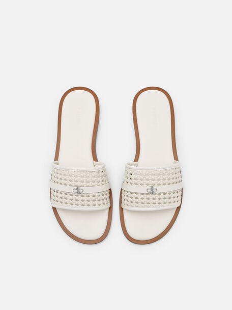 Sadie Woven Slide Sandals, , hi-res