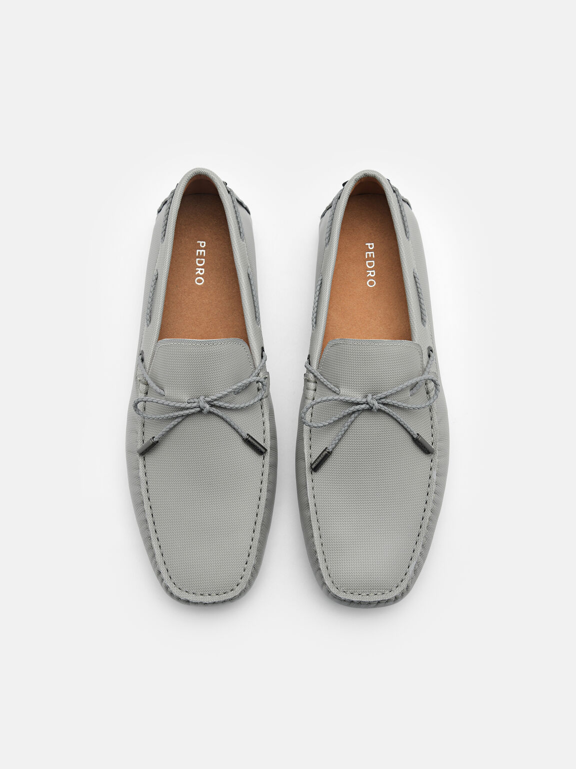 Sepatu Driving Bow Kulit Saffiano, 