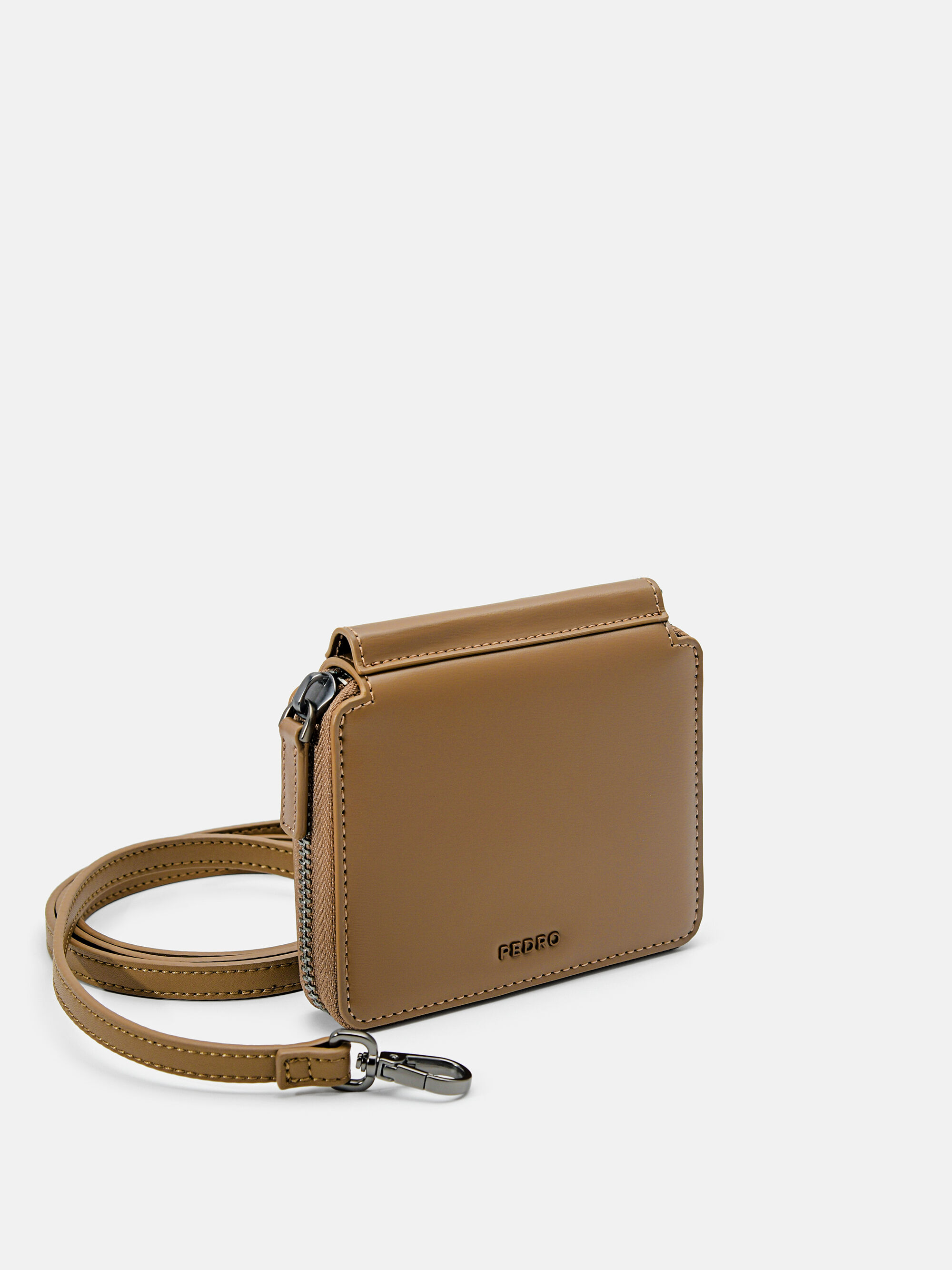 Taupe Leather Mini Pouch - PEDRO ID