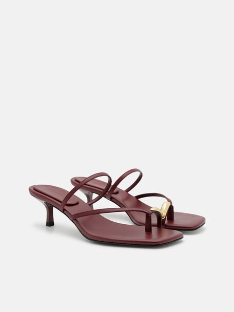 Lia Leather Heel Sandals, , hi-res