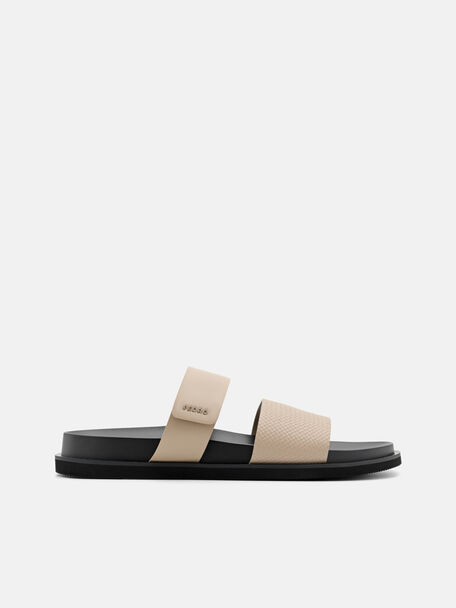 Embossed Slide Sandals, , hi-res