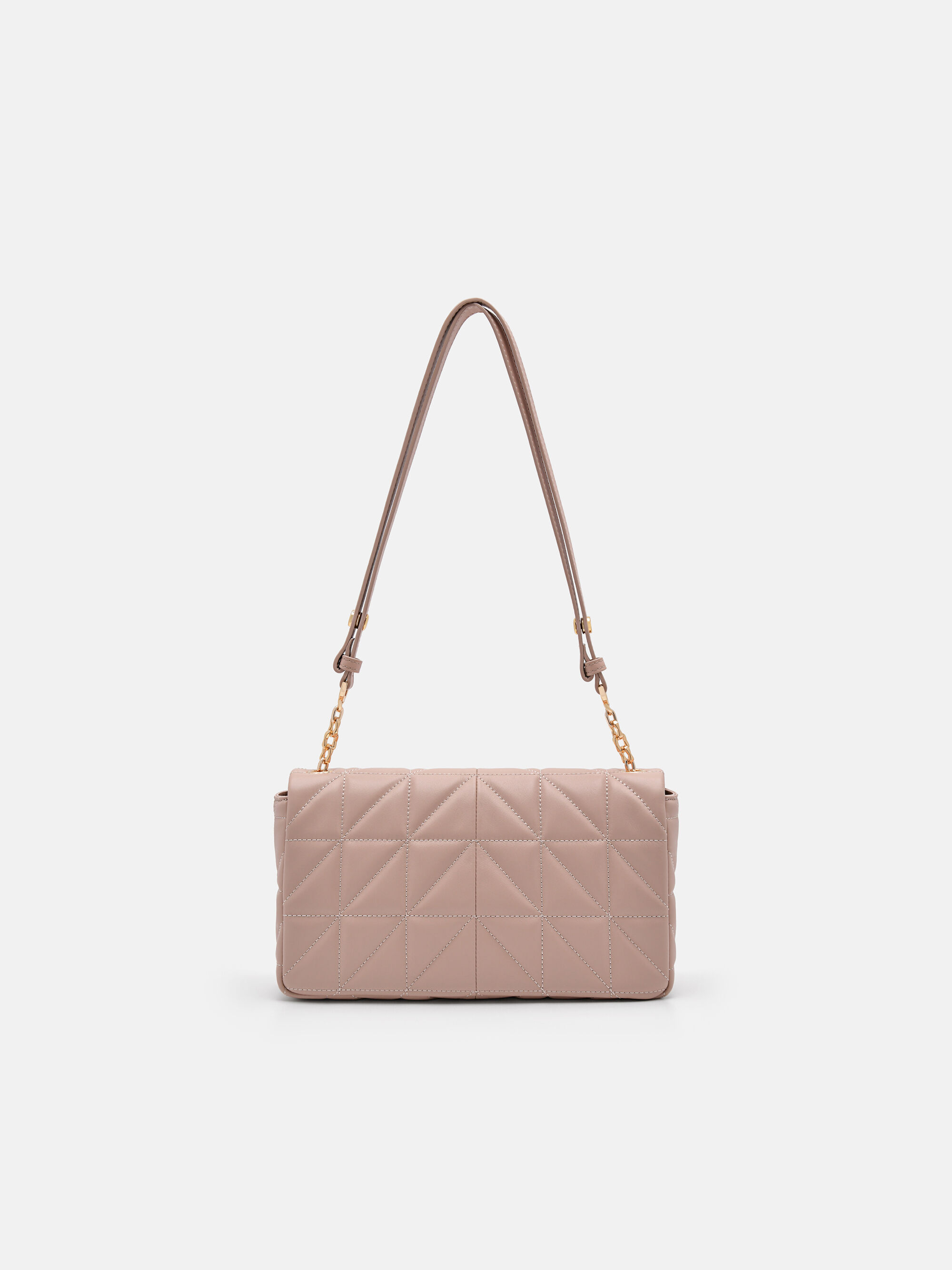 Nude PEDRO Studio Leather Shoulder Bag in Pixel - PEDRO ID