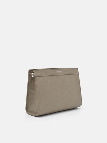 Pouch Kulit dengan Ritsleting, 