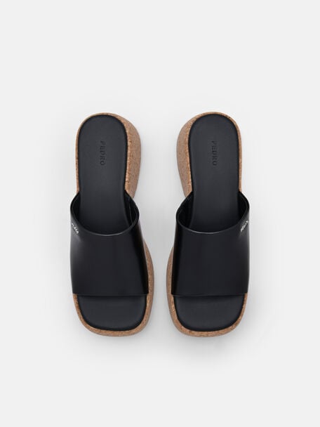 PEDRO Icon Leather Heel Sandals, Black PEDRO Icon Leather Heel Sandals, Black