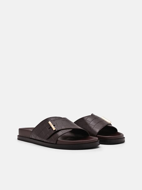 PEDRO Icon Leather Heel Sandals, Black