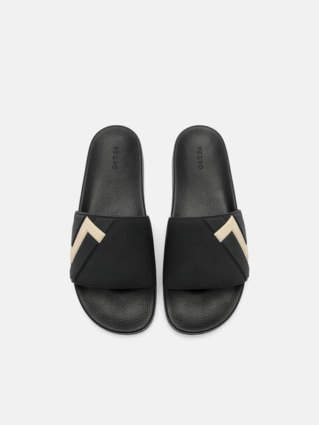 PEDRO Icon Leather Heel Sandals, Black