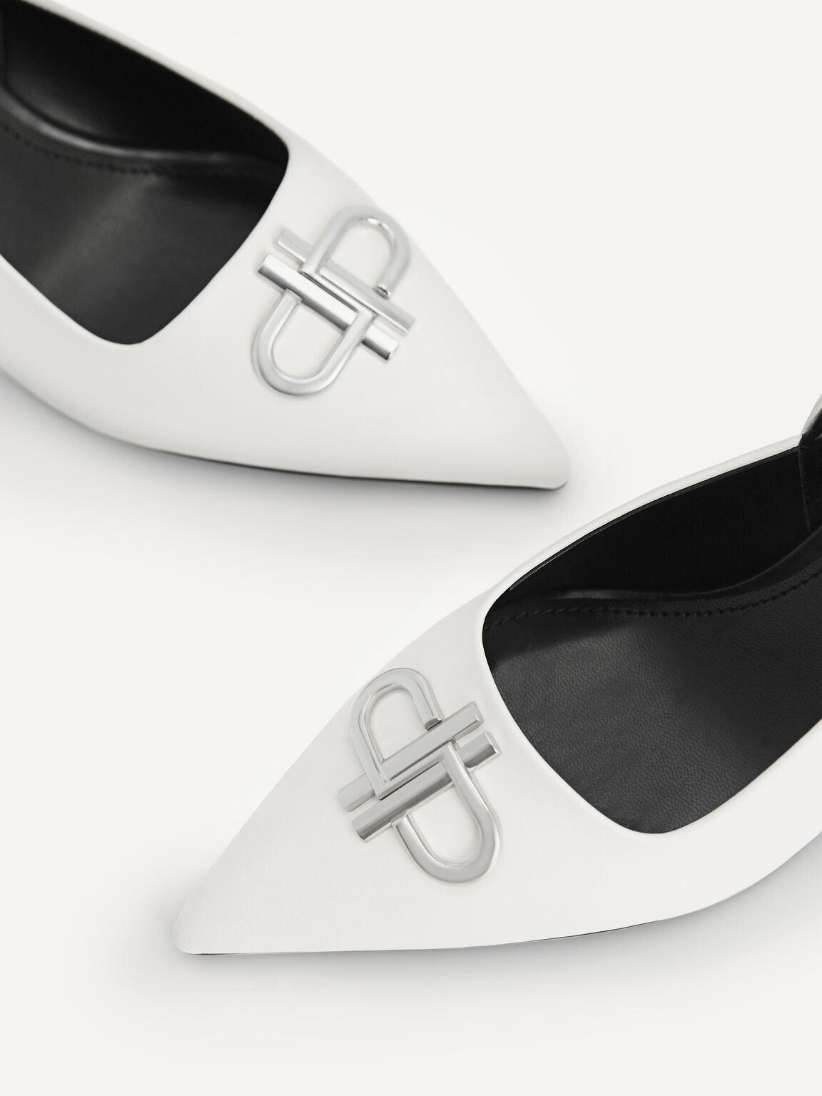 Icon Leather Pointed Toe Slingback Heels, , hi-res
