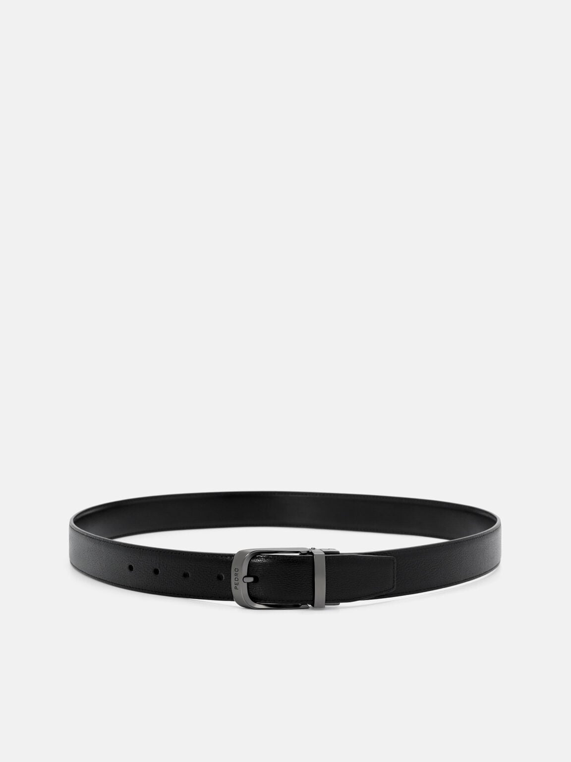 Embossed Leather Reversible Pin Belt, , hi-res