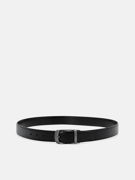 Embossed Leather Reversible Pin Belt, , hi-res