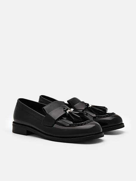 PEDRO Icon Leather Heel Sandals, Black