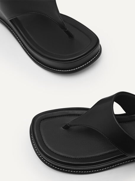 PEDRO Icon Leather Heel Sandals, Black