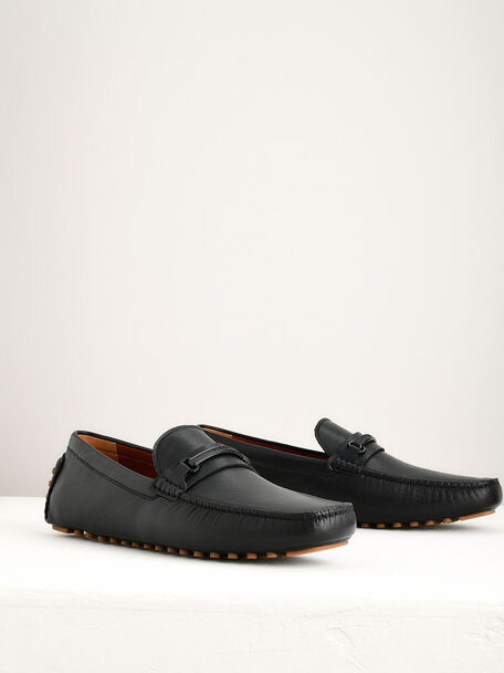 PEDRO Icon Leather Heel Sandals, Black