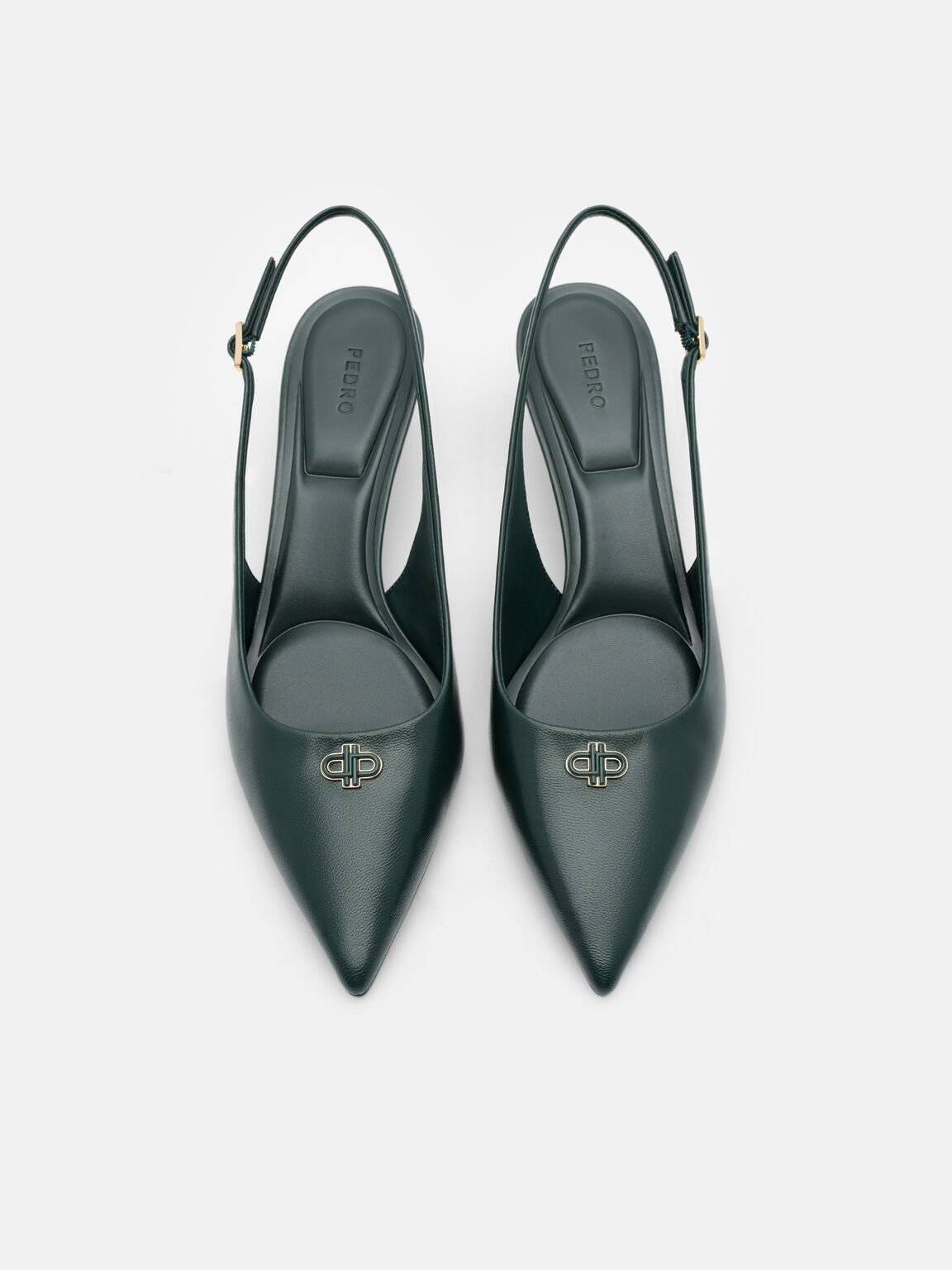 Leather Slingback Heel Pumps, , hi-res