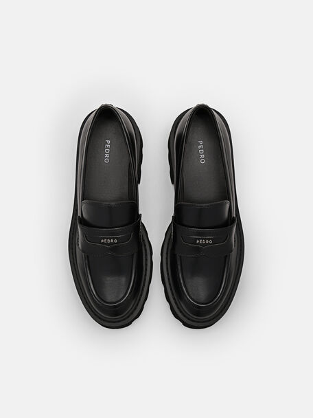 PEDRO Icon Leather Heel Sandals, Black