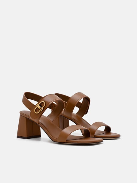 Sienna Leather Heel Sandals, , hi-res